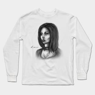 Laura | Girl graphic portrait Long Sleeve T-Shirt